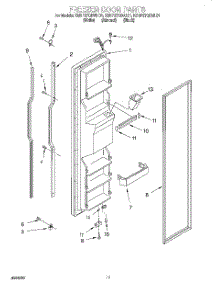 07 - Freezer Door parts for Kitchenaid Refrigerator KSRP27QDAL01 from AppliancePartsPros.com