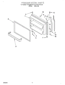 06 - Freezer Door, Lit / Optional parts for Kitchenaid Refrigerator KTRS19KEAL01 from AppliancePartsPros.com