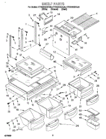 03 - Shelf parts for Kitchenaid Refrigerator KTRS22QDAL00 from AppliancePartsPros.com