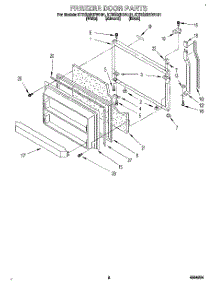 05 - Freezer Door parts for Kitchenaid Refrigerator KTRS25KDBL01 from AppliancePartsPros.com