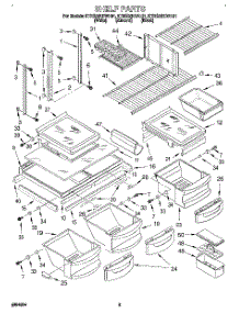 03 - Shelf parts for Kitchenaid Refrigerator KTRS25KDWH01 from AppliancePartsPros.com