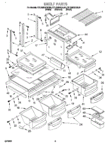03 - Shelf parts for Kitchenaid Refrigerator KTLS25QDBL00 from AppliancePartsPros.com