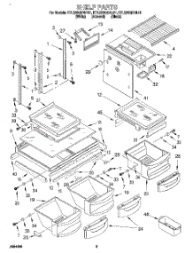 03 - Shelf parts for Kitchenaid Refrigerator KTLS22QDWH01 from AppliancePartsPros.com