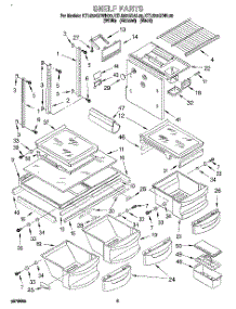 03 - Shelf parts for Kitchenaid Refrigerator KTLS22QDWH00 from AppliancePartsPros.com