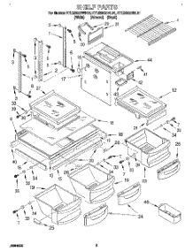 03 - Shelf parts for Kitchenaid Refrigerator KTLS25QDBL01 from AppliancePartsPros.com