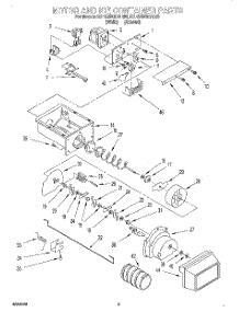 06 - Motor And Ice Container parts for Kitchenaid Refrigerator KSRS25QDWH03 from AppliancePartsPros.com