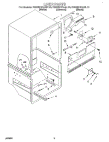 02 - Liner parts for Kitchenaid Refrigerator KBRS21KAWH10 from AppliancePartsPros.com