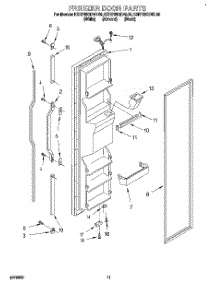 07 - Freezer Door parts for Kitchenaid Refrigerator KSRP25QDAL00 from AppliancePartsPros.com