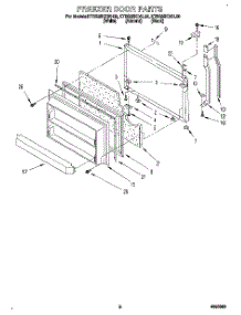 05 - Freezer Door parts for Kitchenaid Refrigerator KTRS25KDBL00 from AppliancePartsPros.com