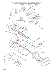 05 - Motor And Ice Container parts for Kitchenaid Refrigerator KSRW22FHBT02 from AppliancePartsPros.com