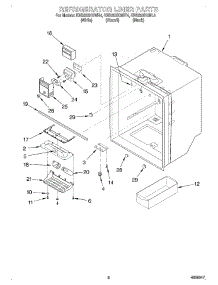 04 - Refrigerator Liner parts for Kitchenaid Refrigerator KBRS22KGWH4 from AppliancePartsPros.com