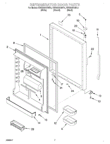 05 - Refrigerator Door parts for Kitchenaid Refrigerator KBRS22KGWH4 from AppliancePartsPros.com