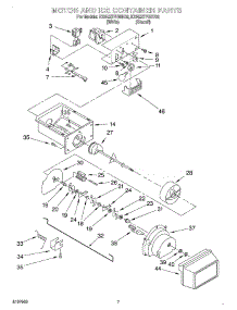 05 - Motor And Ice Container parts for Kitchenaid Refrigerator KSRE27FHBT02 from AppliancePartsPros.com
