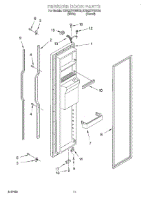 07 - Freezer Door parts for Kitchenaid Refrigerator KSRE27FHBT02 from AppliancePartsPros.com