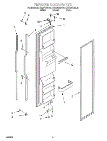 07 - Freezer Door parts for Kitchenaid Refrigerator KSRV25FHBL00 from AppliancePartsPros.com