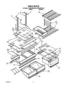05 - Shelf, Lit / Optional parts for Kitchenaid Refrigerator KTRS22MXWH20 from AppliancePartsPros.com
