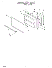 06 - Freezer Door, Lit / Optional parts for Kitchenaid Refrigerator KTRS19KFAL01 from AppliancePartsPros.com