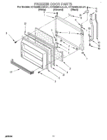 07 - Freezer Door parts for Kitchenaid Refrigerator KTRS25KAWH01 from AppliancePartsPros.com