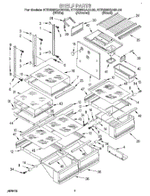 05 - Shelf, Lit / Optional parts for Kitchenaid Refrigerator KTRS25QAAL00 from AppliancePartsPros.com