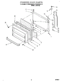 04 - Freezer Door parts for Kitchenaid Refrigerator KTRS25QAWH12 from AppliancePartsPros.com