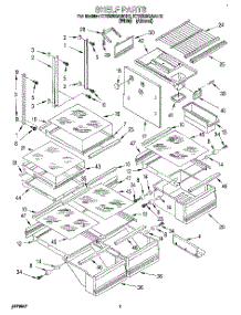 05 - Shelf, Lit / Optional parts for Kitchenaid Refrigerator KTRS25QAWH12 from AppliancePartsPros.com