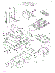 03 - Shelf parts for Kitchenaid Refrigerator KTRS19KFWH01 from AppliancePartsPros.com