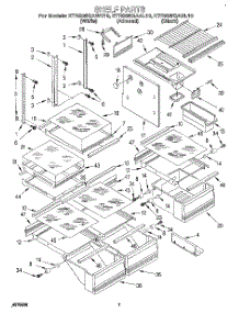 05 - Shelf, Lit / Optional parts for Kitchenaid Refrigerator KTRS25QAWH10 from AppliancePartsPros.com