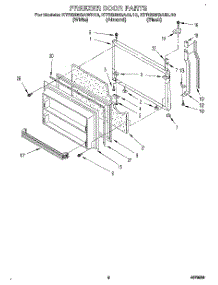 04 - Freezer Door parts for Kitchenaid Refrigerator KTRS25QAAL10 from AppliancePartsPros.com