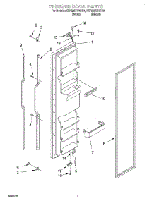 07 - Freezer Door parts for Kitchenaid Refrigerator KSRE25FHWH01 from AppliancePartsPros.com