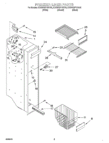 04 - Freezer Liner parts for Kitchenaid Refrigerator KSRW25FHBL00 from AppliancePartsPros.com