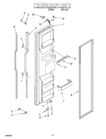08 - Freezer Door parts for Kitchenaid Refrigerator KSCS27QFWH01 from AppliancePartsPros.com