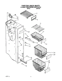 04 - Freezer Liner parts for Kitchenaid Refrigerator KSRS27QAWH00 from AppliancePartsPros.com