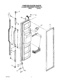 07 - Freezer Door parts for Kitchenaid Refrigerator KSRS25QAWH02 from AppliancePartsPros.com