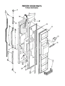 08 - Freezer Door parts for Kitchenaid Refrigerator KSRS27QAWH05 from AppliancePartsPros.com