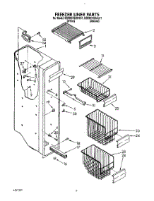 05 - Freezer Liner parts for Kitchenaid Refrigerator KSRS27QXWH01 from AppliancePartsPros.com