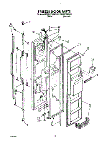 08 - Freezer Door parts for Kitchenaid Refrigerator KSRS27QXWH01 from AppliancePartsPros.com