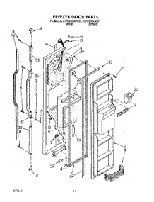 07 - Freezer Door parts for Kitchenaid Refrigerator KSRS25QAAL01 from AppliancePartsPros.com