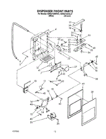 08 - Dispenser Front parts for Kitchenaid Refrigerator KSRS27QAWH07 from AppliancePartsPros.com