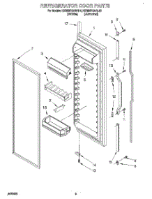 06 - Refrigerator Door, Lit / Optional parts for Kitchenaid Refrigerator KSRS27QAWH10 from AppliancePartsPros.com