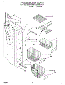 04 - Freezer Liner parts for Kitchenaid Refrigerator KSRS27QAAL10 from AppliancePartsPros.com