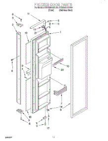 07 - Freezer Door parts for Kitchenaid Refrigerator KSRB25QGBL00 from AppliancePartsPros.com
