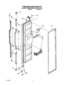 07 - Freezer Door parts for Kitchenaid Refrigerator KSRS27QAWH06 from AppliancePartsPros.com