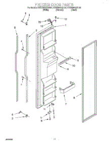 07 - Freezer Door parts for Kitchenaid Refrigerator KSRS25QGAL00 from AppliancePartsPros.com