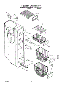 05 - Freezer Liner parts for Kitchenaid Refrigerator KSRS25QXAL11 from AppliancePartsPros.com