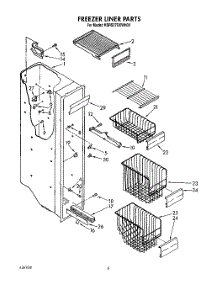 05 - Freezer Liner parts for Kitchenaid Refrigerator KSRS27QXWH00 from AppliancePartsPros.com