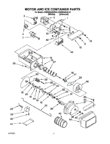 05 - Motor And Ice Container parts for Kitchenaid Refrigerator KSRS25QAWH10 from AppliancePartsPros.com