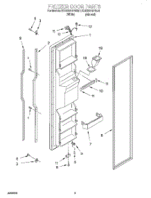 06 - Freezer Door parts for Kitchenaid Refrigerator KSRS22QFWH01 from AppliancePartsPros.com