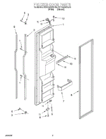 06 - Freezer Door parts for Kitchenaid Refrigerator KSRS22QFAL00 from AppliancePartsPros.com