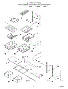 04 - Shelf parts for Kitchenaid Refrigerator KTRS25KGAL01 from AppliancePartsPros.com