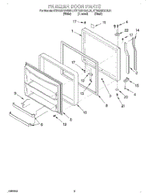03 - Freezer Door parts for Kitchenaid Refrigerator KTRS25KGWH01 from AppliancePartsPros.com